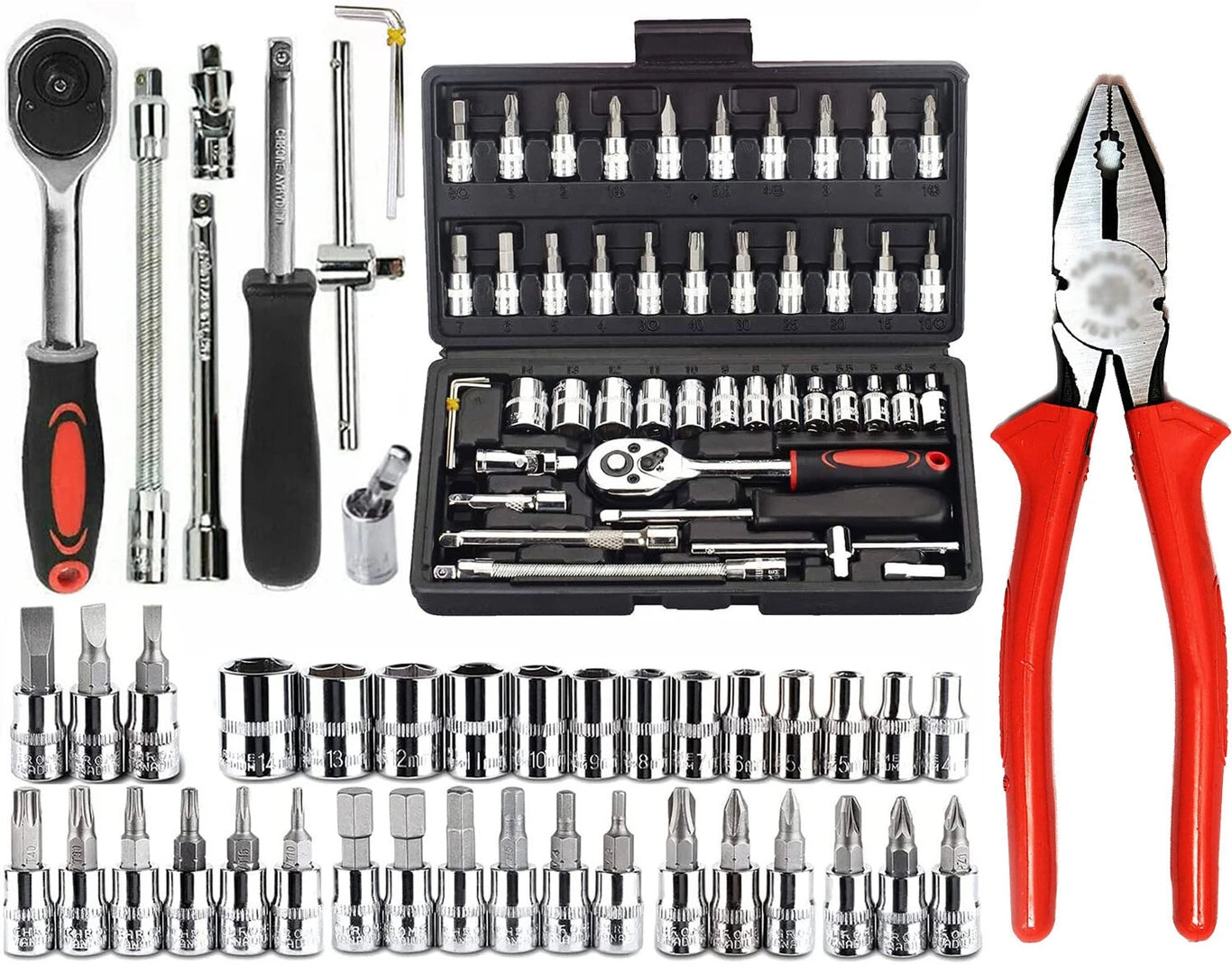 MultiPurpose Tool Case Hand Tool Kit (46 Tools)